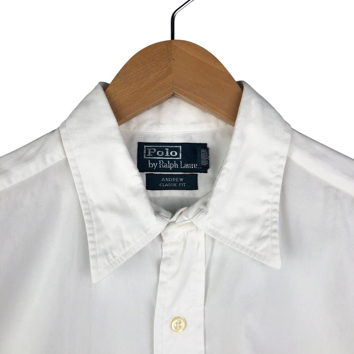 Ralph Lauren Andrew Classic Fit Long Sleeve Cotton Shirt, Men's Size L cotton white type Vintage Second Hand