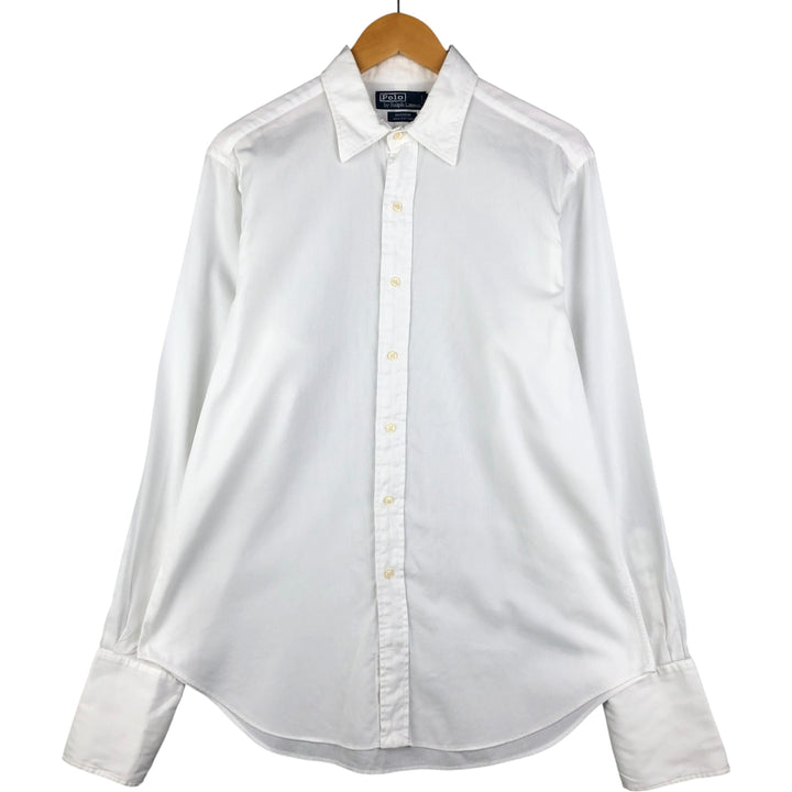 Ralph Lauren POLO by Ralph Lauren ANDREW cuffed long-sleeved cotton shirt, men's size L cotton white type Vintage Second Hand