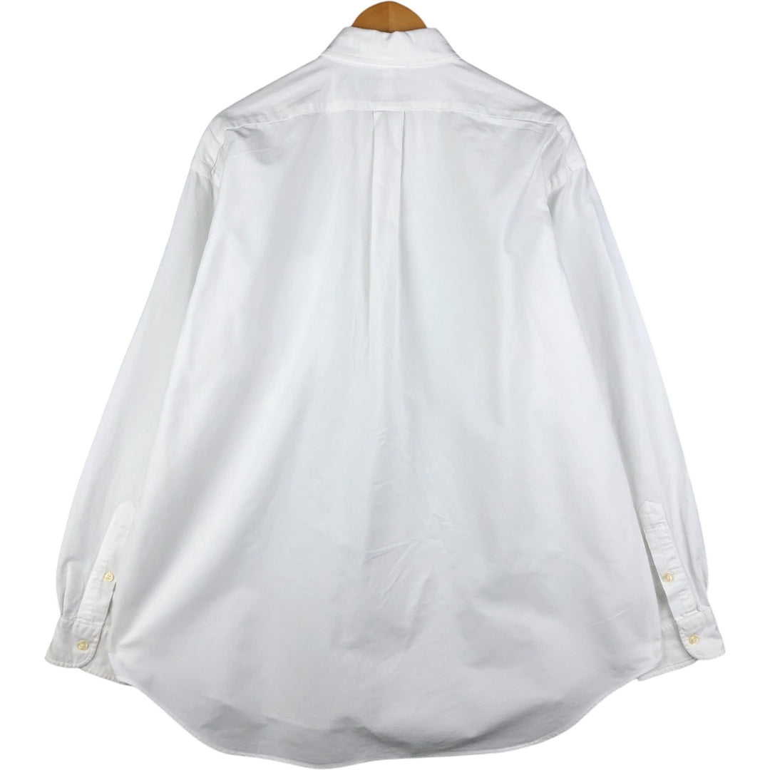 Ralph Lauren BIG SHIRT Long sleeve button down shirt Men's size L cotton white type Vintage Second Hand
