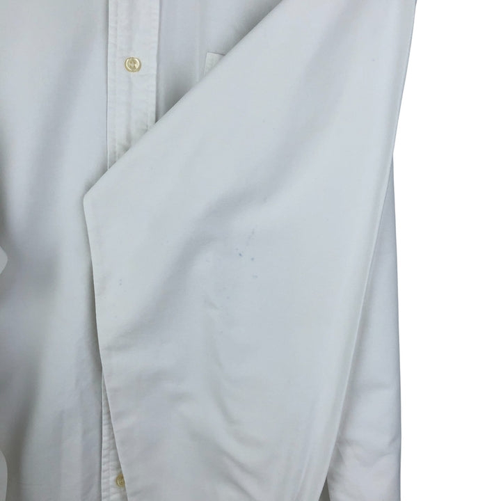 Ralph Lauren BIG SHIRT Long sleeve button down shirt Men's size L cotton white type Vintage Second Hand