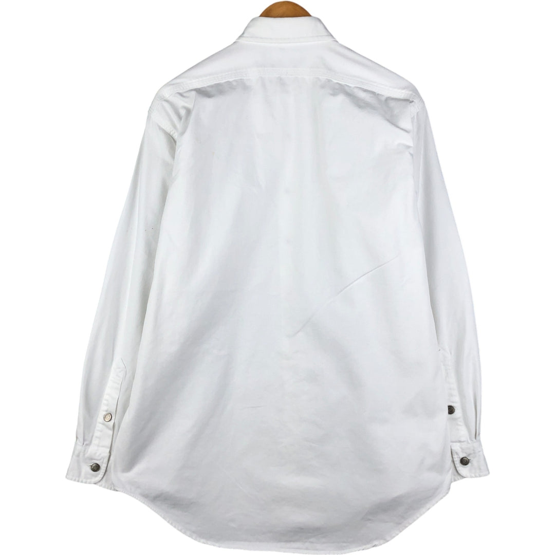 Ralph Lauren POLO by Ralph Lauren long-sleeved white denim shirt, men's size M cotton white type Vintage Second Hand