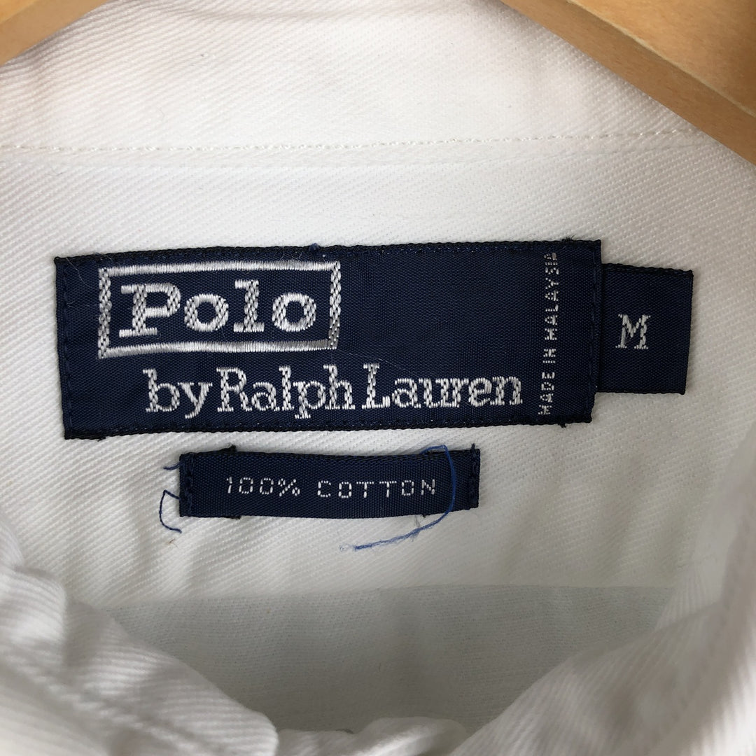 Ralph Lauren POLO by Ralph Lauren long-sleeved white denim shirt, men's size M cotton white type Vintage Second Hand
