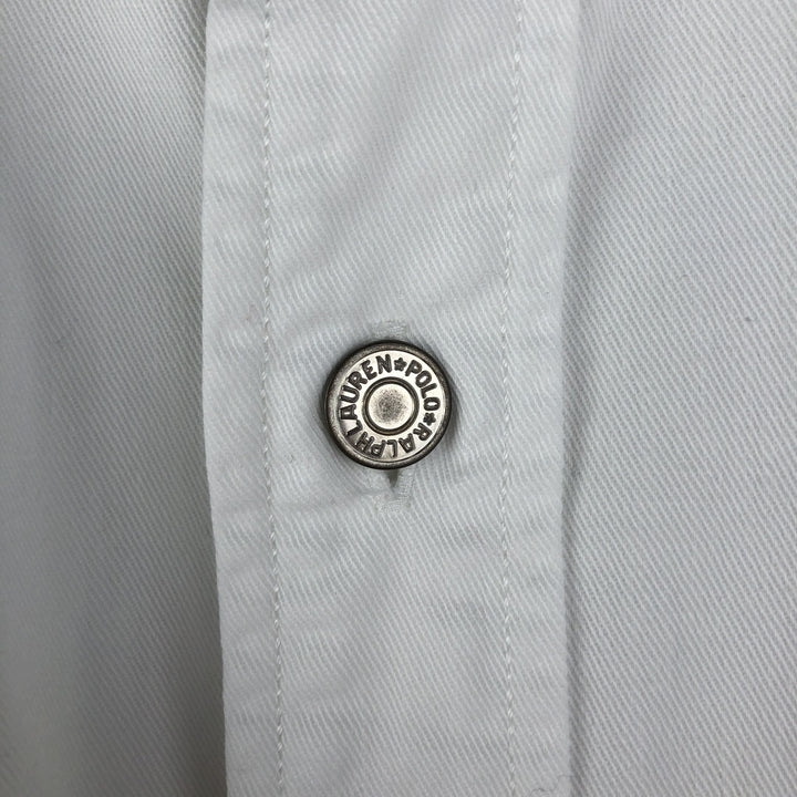 Ralph Lauren POLO by Ralph Lauren long-sleeved white denim shirt, men's size M cotton white type Vintage Second Hand