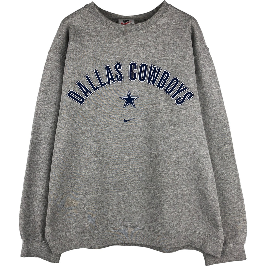 Vintage 90'S Nike NFL Dallas Cowboys Print Sweatshirt, Made in USA, Men's Size Large cotton gray type Vintage Second Hand