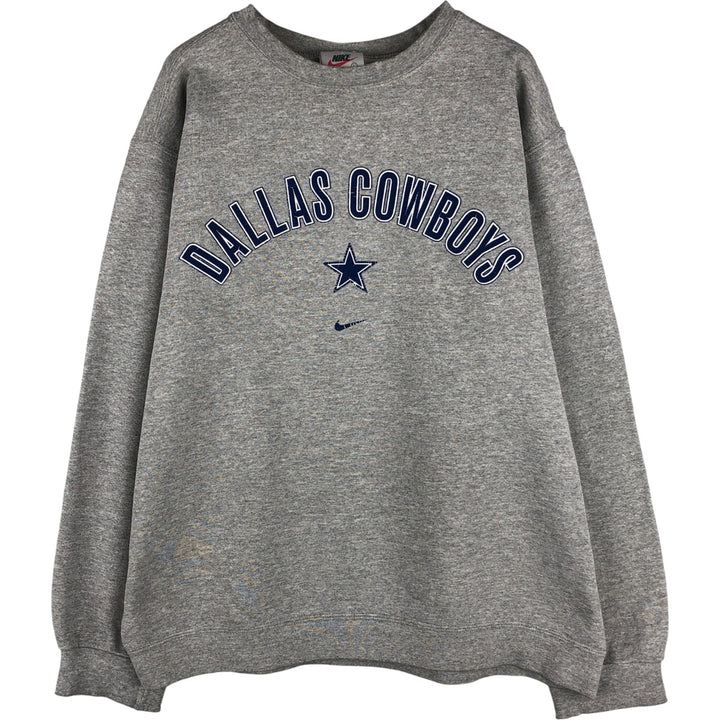Vintage 90'S Nike NFL Dallas Cowboys Print Sweatshirt, Made in USA, Men's Size Large cotton gray type Vintage Second Hand