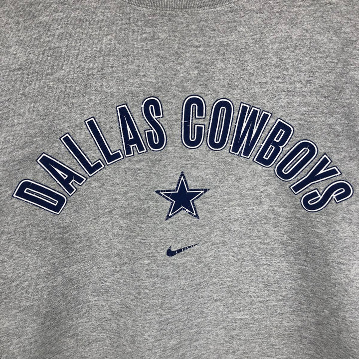 Vintage 90'S Nike NFL Dallas Cowboys Print Sweatshirt, Made in USA, Men's Size Large cotton gray type Vintage Second Hand
