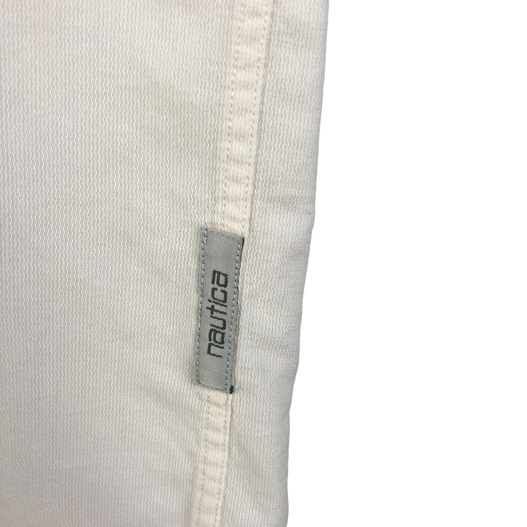 Vintage 90'S NAUTICA short-sleeved lyocell and cotton shirt, size L, men's cotton pale white type Vintage Second Hand