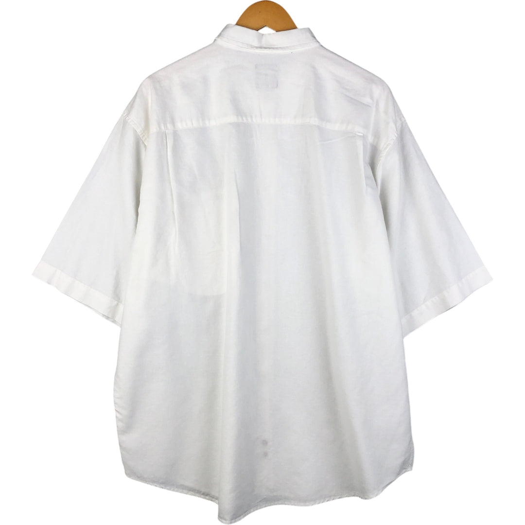 GAP Short Sleeve Cotton and Linen Button-Down Shirt, Men's Size XL linen white type Vintage Second Hand