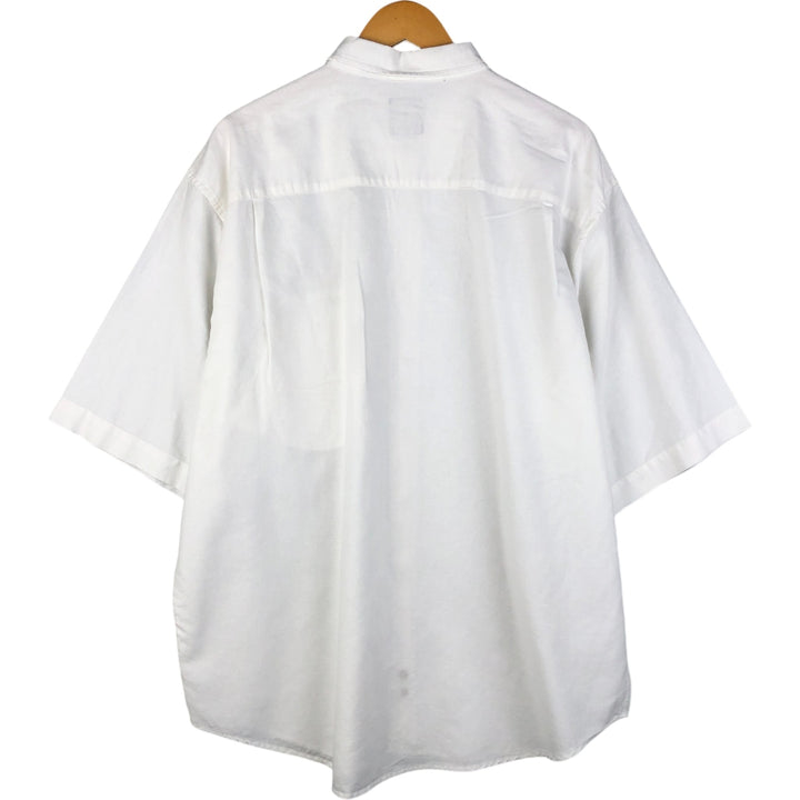 GAP Short Sleeve Cotton and Linen Button-Down Shirt, Men's Size XL linen white type Vintage Second Hand