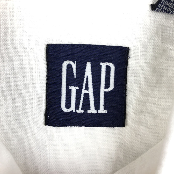GAP Short Sleeve Cotton and Linen Button-Down Shirt, Men's Size XL linen white type Vintage Second Hand