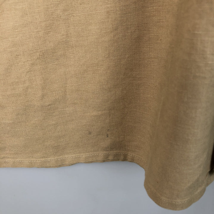 Sean John Short Sleeve Cotton and Linen Shirt, Men's XL (Equivalent) linen yellow type Vintage Second Hand