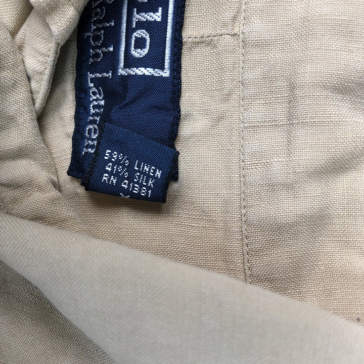 Ralph Lauren short-sleeved linen shirt, men's size M linen yellow type Vintage Second Hand