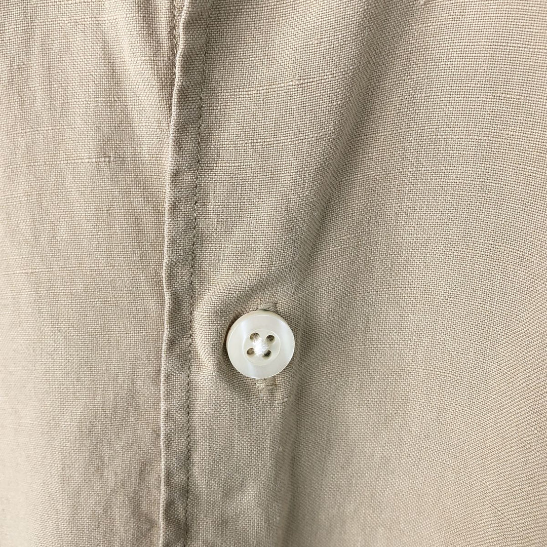 Ralph Lauren short-sleeved linen shirt, men's size M linen yellow type Vintage Second Hand