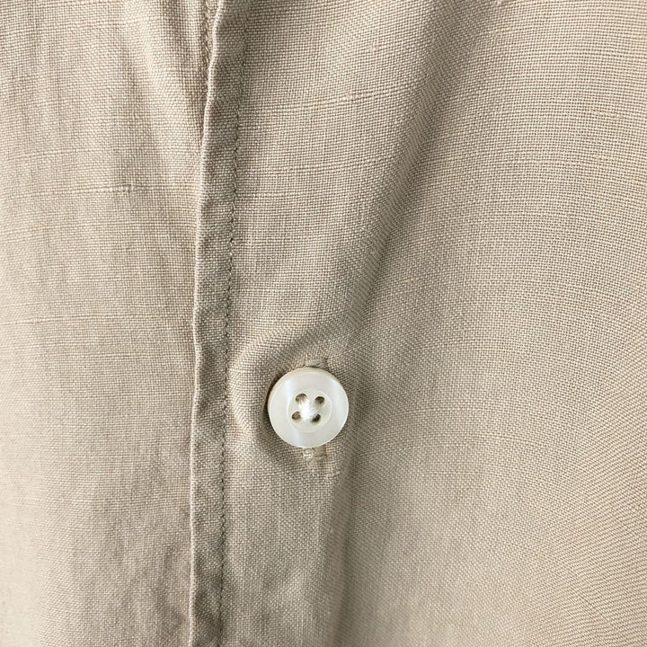 Ralph Lauren short-sleeved linen shirt, men's size M linen yellow type Vintage Second Hand