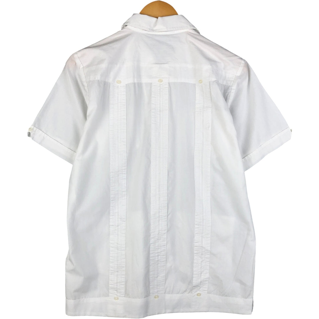 PREMIER Short Sleeve Open Collar Mexican Cuban Shirt, Men's Size Small cotton white type Vintage Second Hand