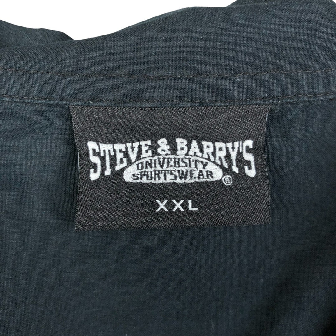 STEVE AND BARRY'S Short Sleeve Open Collar Mexican Shirt, Cuban Shirt, Box Shirt, Men's XXL cotton black type Vintage Second Hand