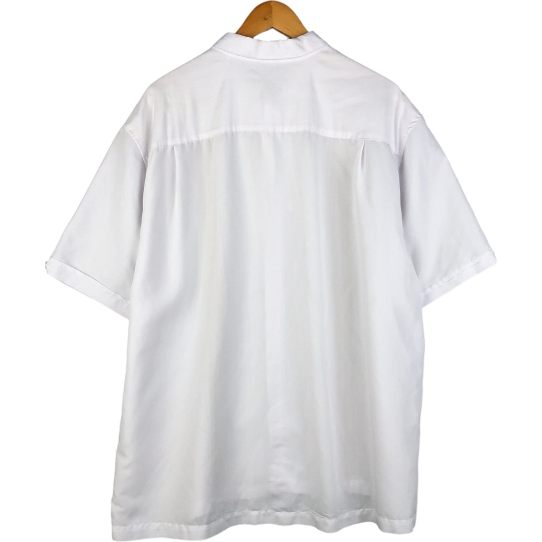 CUBAVERA Short Sleeve Open Collar Mexican Shirt, Cuban Shirt, Men's XXL Rayon white type Vintage Second Hand