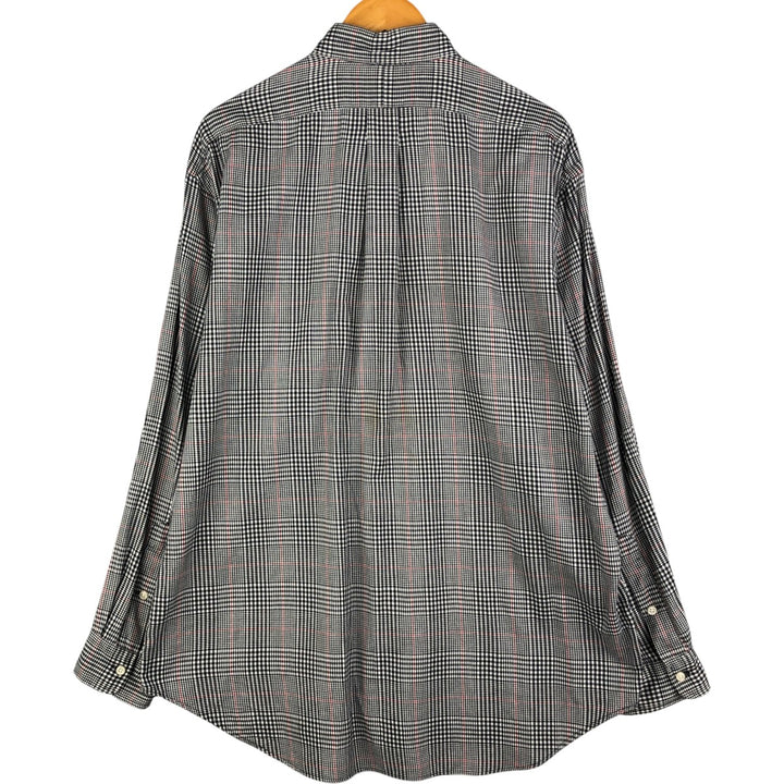 Ralph Lauren TILDEN long-sleeved button-down check shirt, men's size L cotton black type Vintage Second Hand