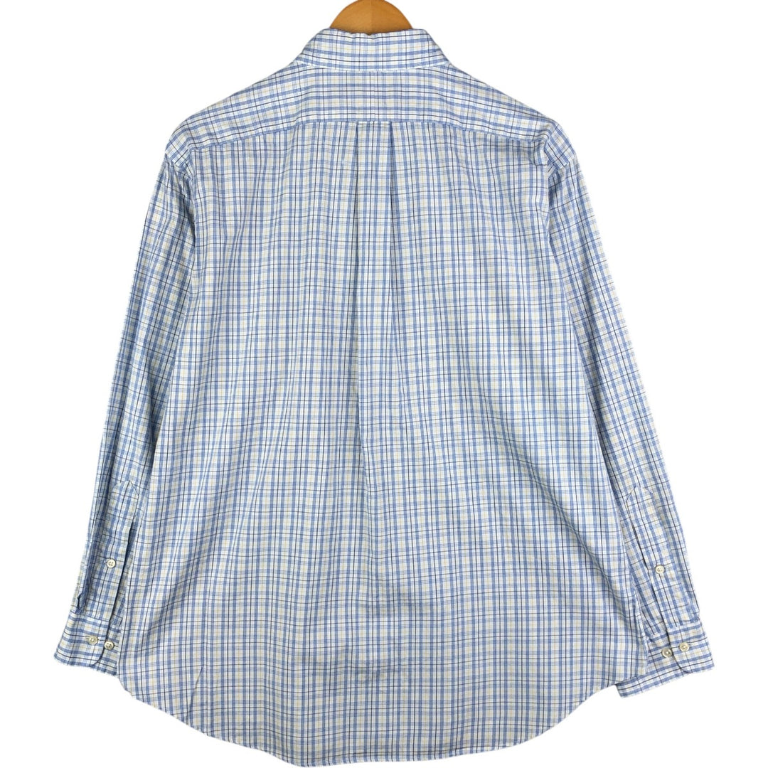 Ralph Lauren Classic Fit Long Sleeve Button Down Check Shirt Men's Size L cotton white type Vintage Second Hand