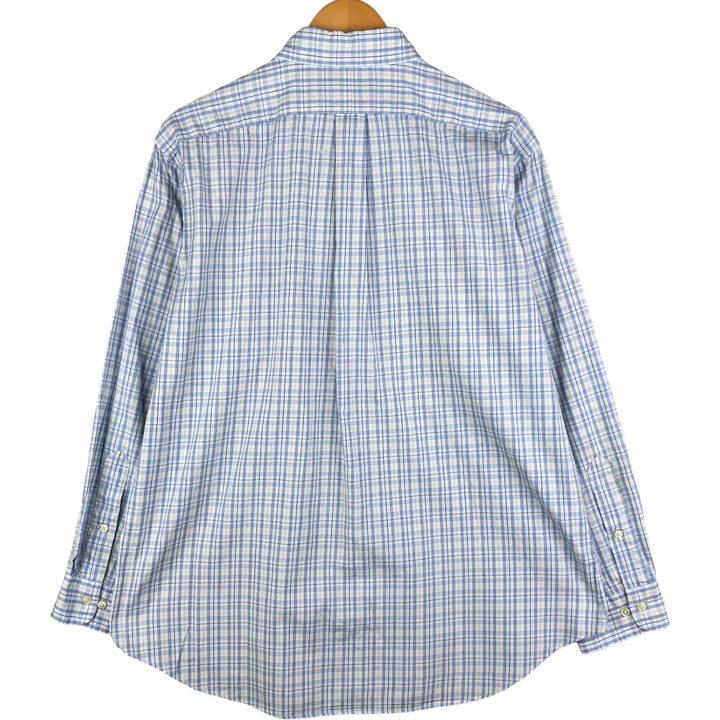Ralph Lauren Classic Fit Long Sleeve Button Down Check Shirt Men's Size L cotton white type Vintage Second Hand
