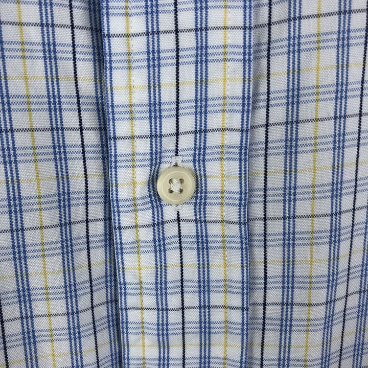 Ralph Lauren Classic Fit Long Sleeve Button Down Check Shirt Men's Size L cotton white type Vintage Second Hand