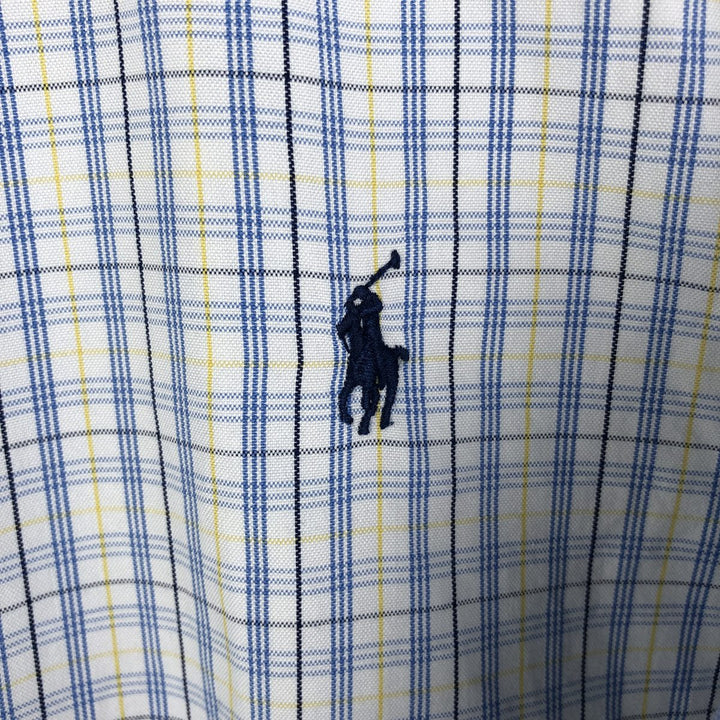 Ralph Lauren Classic Fit Long Sleeve Button Down Check Shirt Men's Size L cotton white type Vintage Second Hand