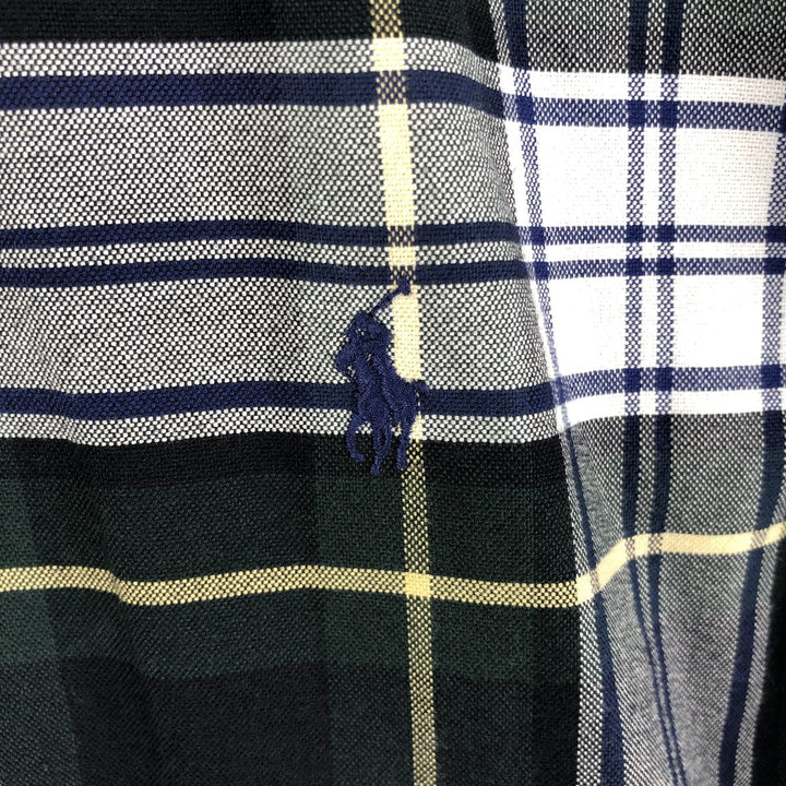 Ralph Lauren Classic Fit Long Sleeve Button Down Check Shirt Men's Size L cotton Khaki type Vintage Second Hand
