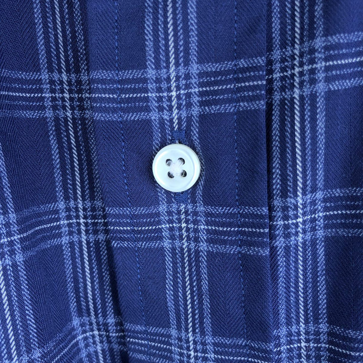 Ralph Lauren BLAKE long sleeve button down check shirt, men's XL size cotton navy blue type Vintage Second Hand