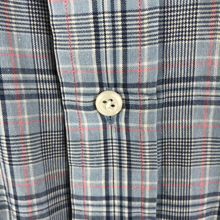 Ralph Lauren BLAIRE long sleeve button down check shirt, men's size L cotton Blue type light blue Vintage Second Hand