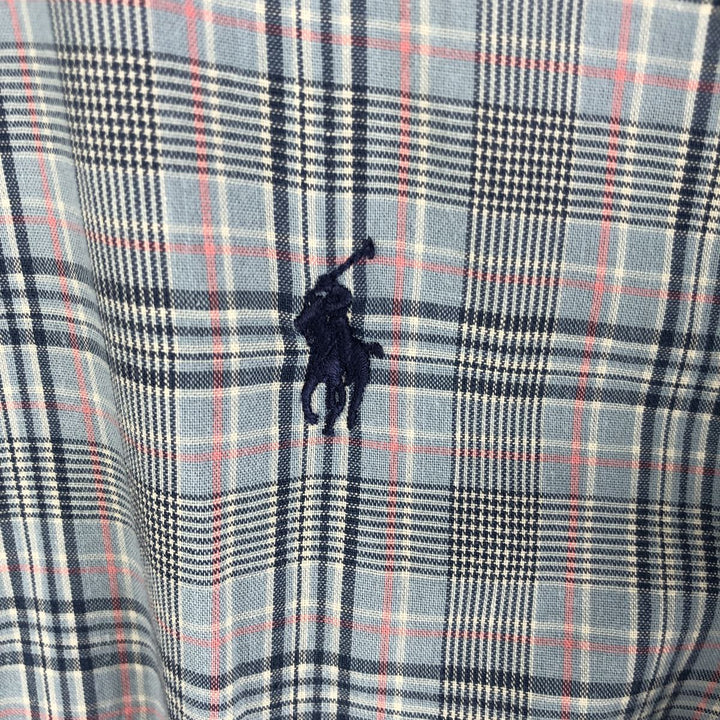 Ralph Lauren BLAIRE long sleeve button down check shirt, men's size L cotton Blue type light blue Vintage Second Hand