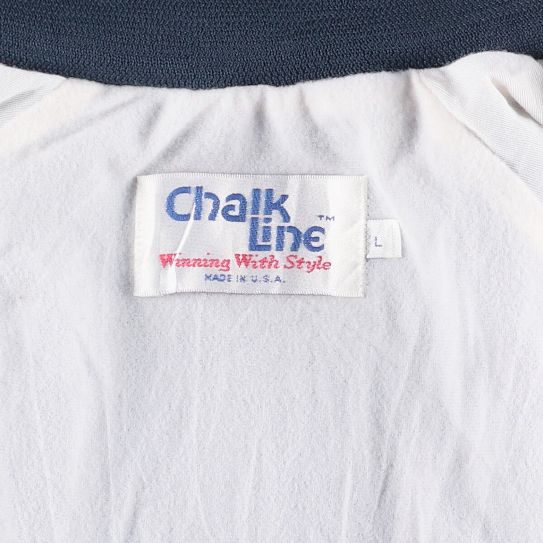 80s-90'S Chalk Line MLB Detroit Tigers Nylon Varsity Jacket, Men's Size L Nylon navy blue type Vintage Second Hand