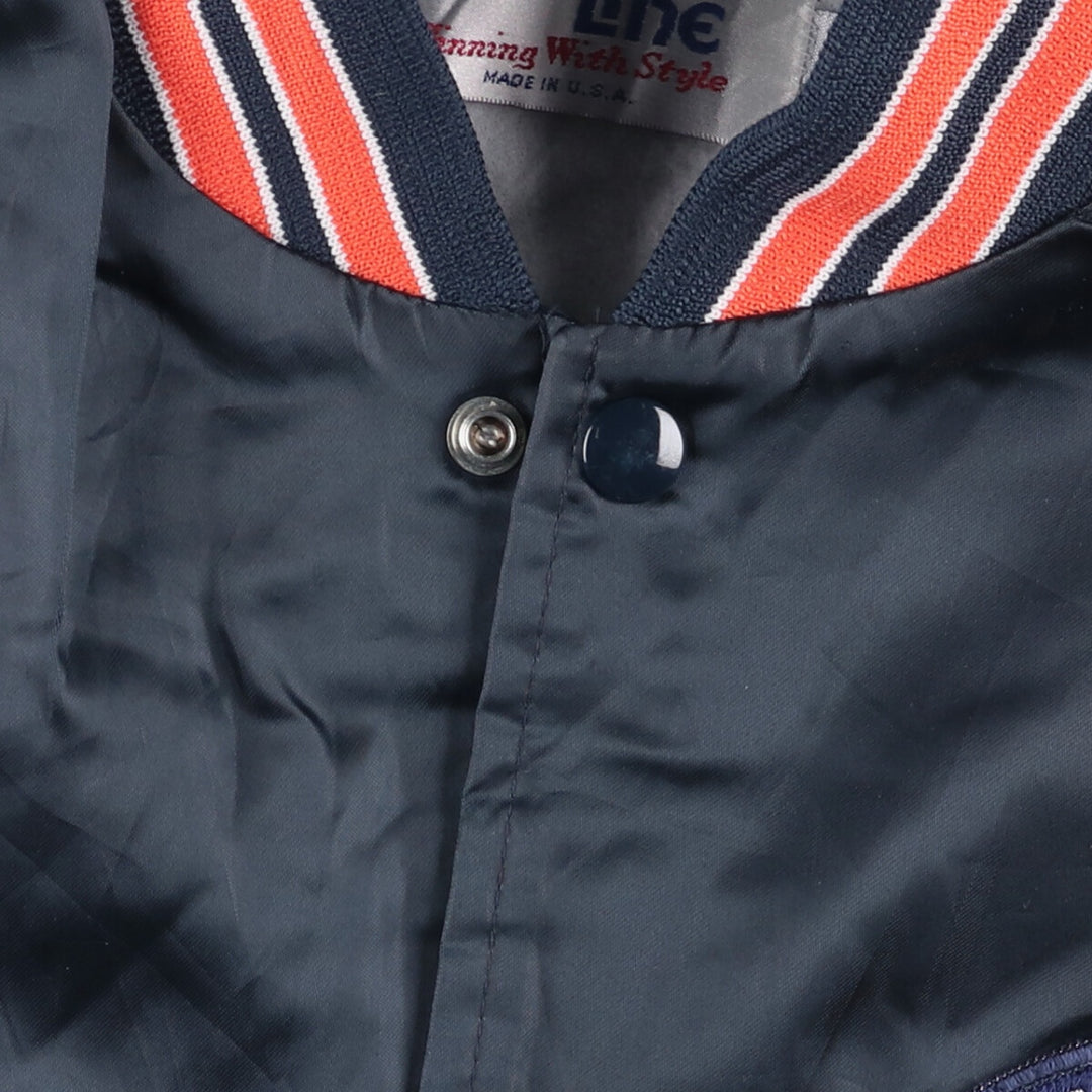 80s-90'S Chalk Line MLB Detroit Tigers Nylon Varsity Jacket, Men's Size L Nylon navy blue type Vintage Second Hand