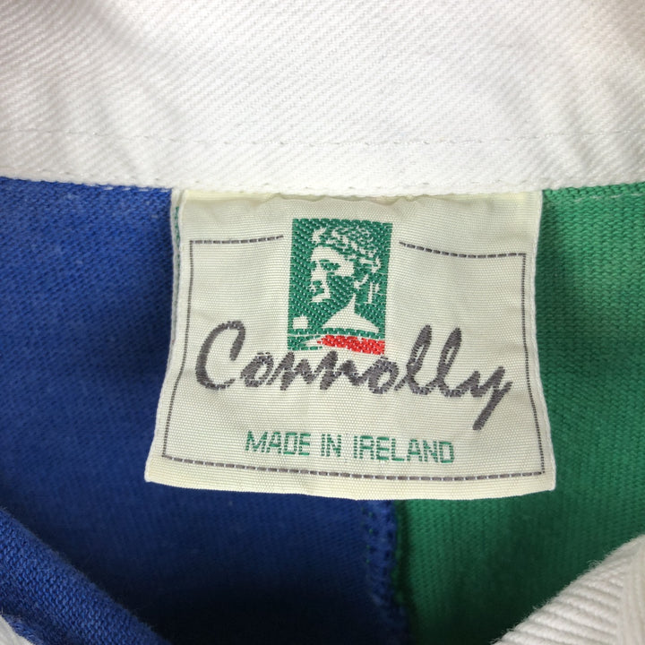 Vintage 90'S Connolly Crazy Pattern Long Sleeve Rugby Shirt, Men's Size L unclear blue type Vintage Second Hand
