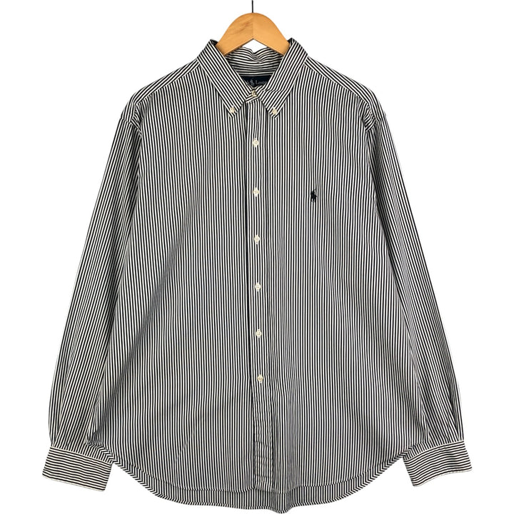 Ralph Lauren Classic Fit Long Sleeve Button Down Striped Shirt Men's XL cotton black type Vintage Second Hand