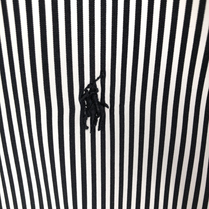 Ralph Lauren Classic Fit Long Sleeve Button Down Striped Shirt Men's XL cotton black type Vintage Second Hand