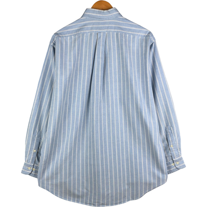 Ralph Lauren Classic Fit Multi-Stripe Long Sleeve Button-Down Striped Shirt, Men's Size L cotton Blue type light blue Vintage Second Hand
