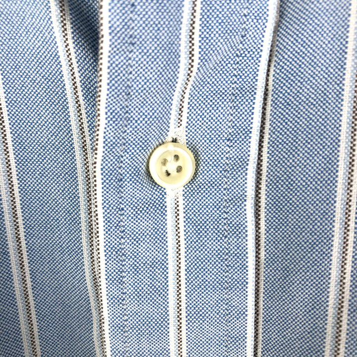 Ralph Lauren Classic Fit Multi-Stripe Long Sleeve Button-Down Striped Shirt, Men's Size L cotton Blue type light blue Vintage Second Hand