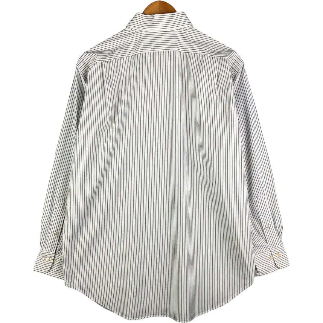 Ralph Lauren POLO by Ralph Lauren REGENT CLASSIC FIT wide collar long sleeve striped shirt, men's size L cotton white type Vintage Second Hand