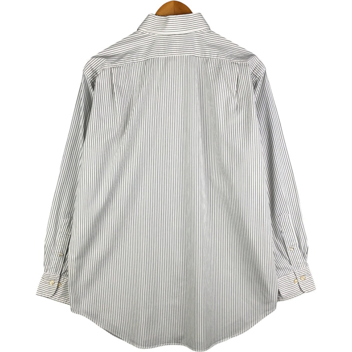 Ralph Lauren POLO by Ralph Lauren REGENT CLASSIC FIT wide collar long sleeve striped shirt, men's size L cotton white type Vintage Second Hand