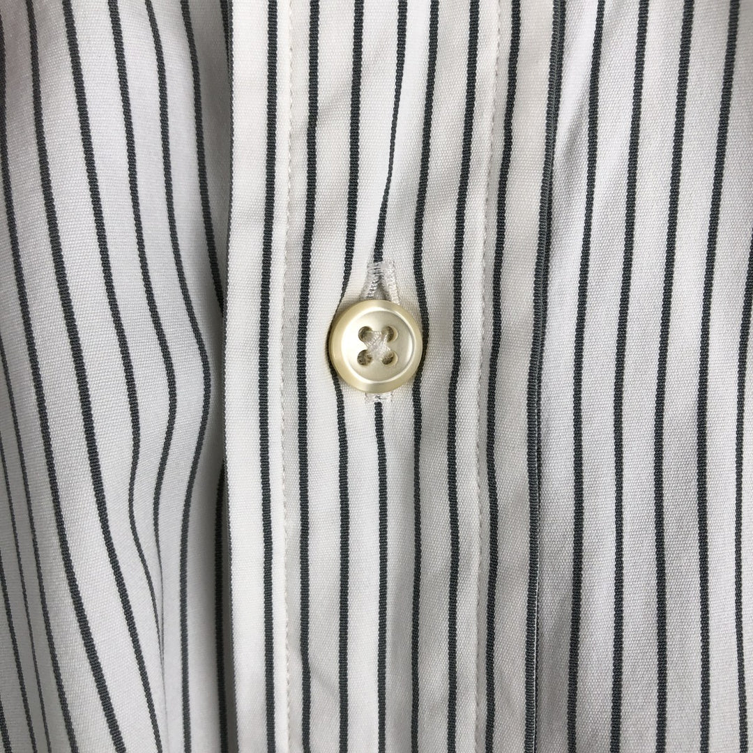 Ralph Lauren POLO by Ralph Lauren REGENT CLASSIC FIT wide collar long sleeve striped shirt, men's size L cotton white type Vintage Second Hand