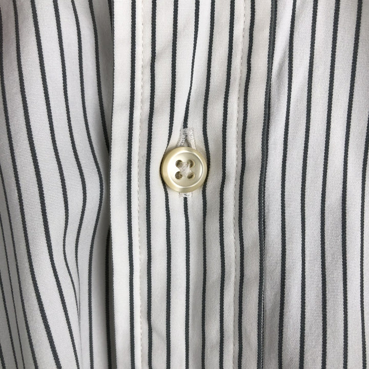 Ralph Lauren POLO by Ralph Lauren REGENT CLASSIC FIT wide collar long sleeve striped shirt, men's size L cotton white type Vintage Second Hand