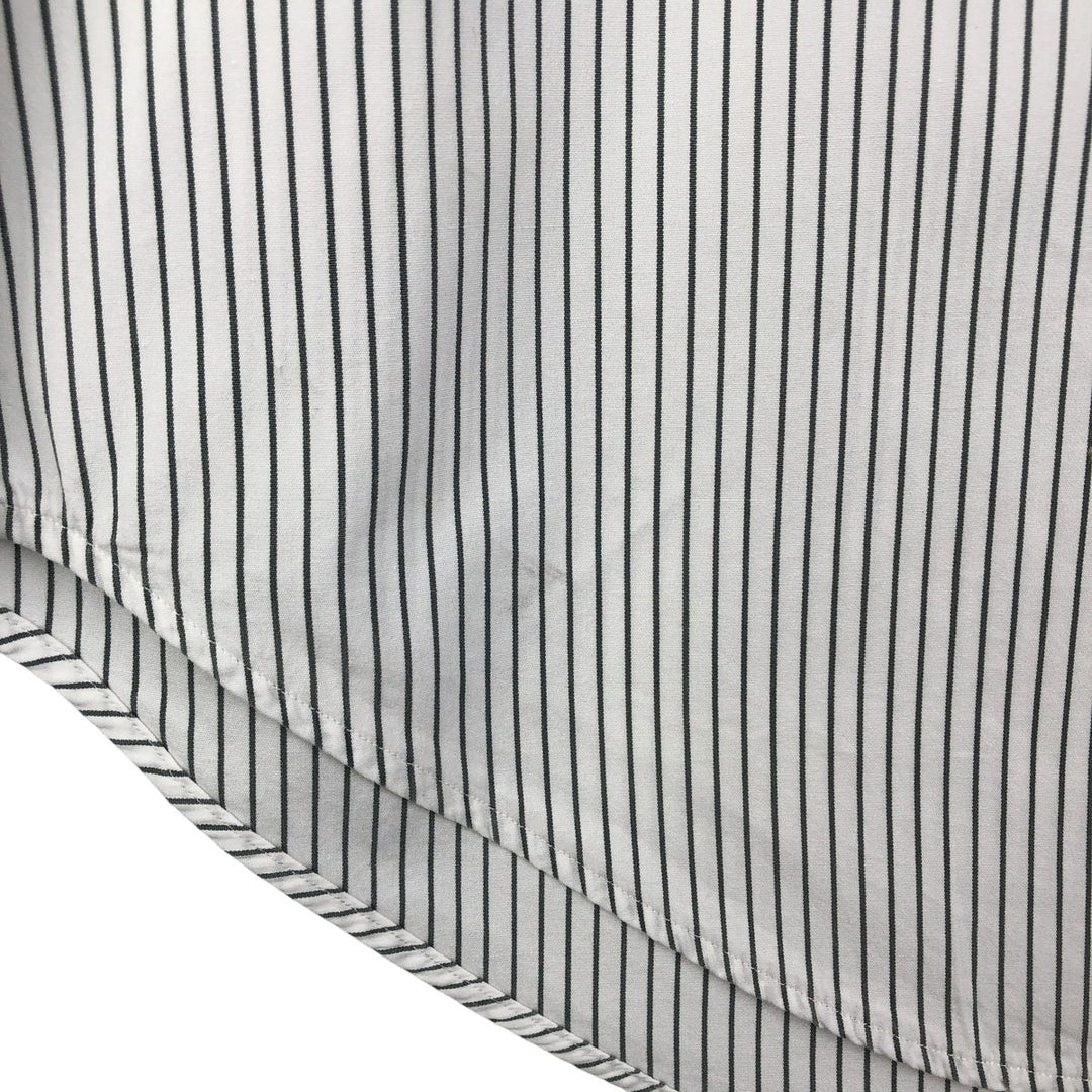 Ralph Lauren POLO by Ralph Lauren REGENT CLASSIC FIT wide collar long sleeve striped shirt, men's size L cotton white type Vintage Second Hand