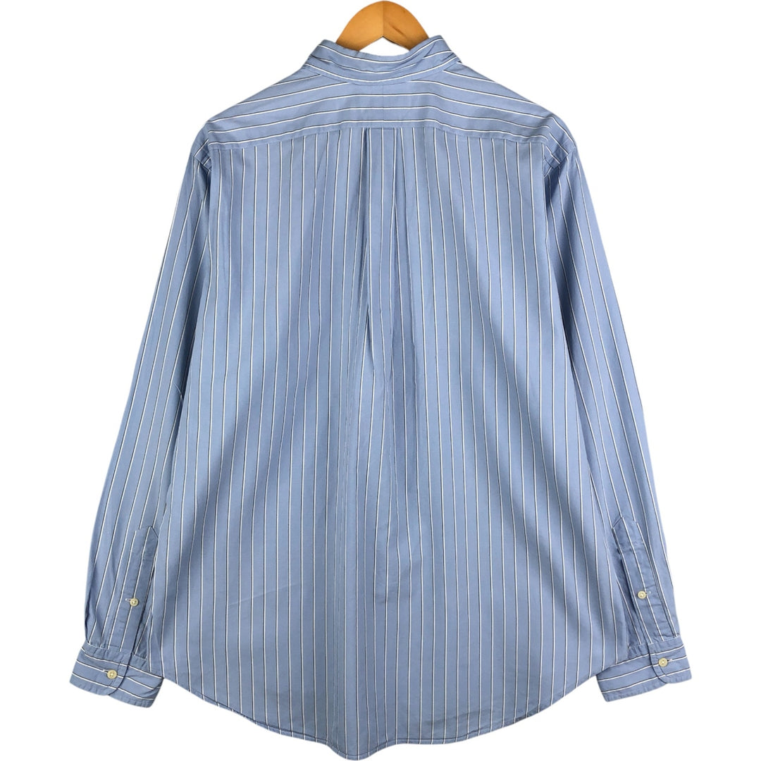 Ralph Lauren Classic Fit Multi-Stripe Long Sleeve Button-Down Striped Shirt, Men's Size L cotton Blue type light blue Vintage Second Hand