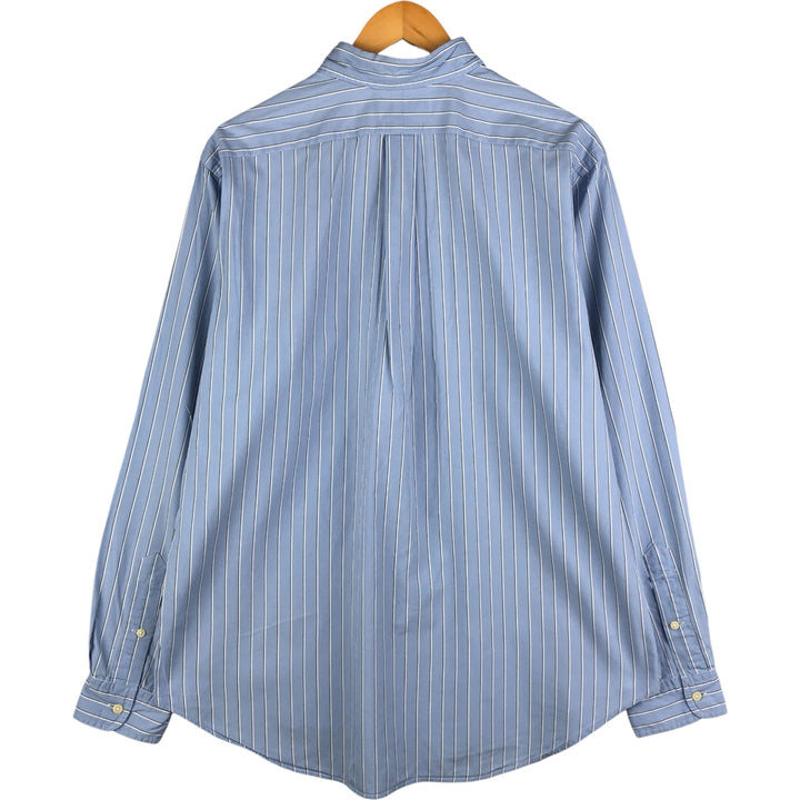 Ralph Lauren Classic Fit Multi-Stripe Long Sleeve Button-Down Striped Shirt, Men's Size L cotton Blue type light blue Vintage Second Hand