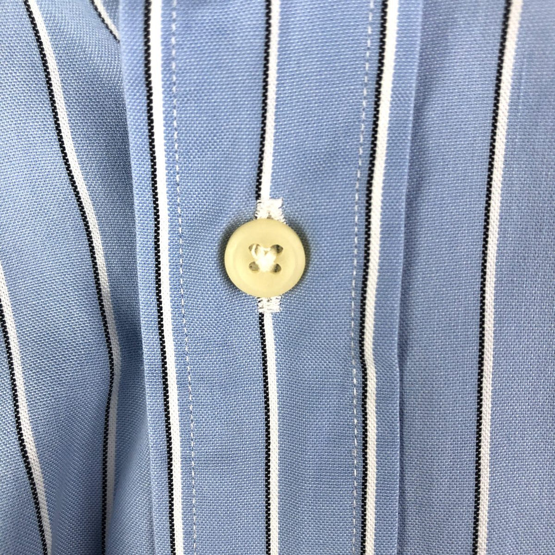 Ralph Lauren Classic Fit Multi-Stripe Long Sleeve Button-Down Striped Shirt, Men's Size L cotton Blue type light blue Vintage Second Hand