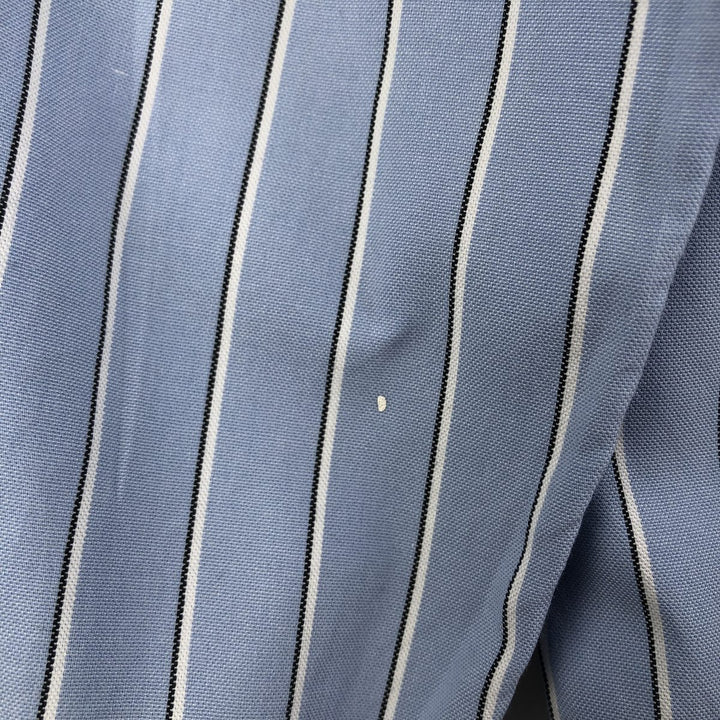 Ralph Lauren Classic Fit Multi-Stripe Long Sleeve Button-Down Striped Shirt, Men's Size L cotton Blue type light blue Vintage Second Hand