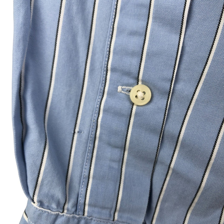 Ralph Lauren Classic Fit Multi-Stripe Long Sleeve Button-Down Striped Shirt, Men's Size L cotton Blue type light blue Vintage Second Hand