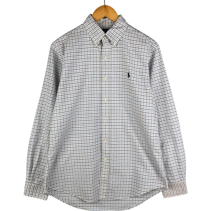 Ralph Lauren CUSTOM FIT long sleeve button down check shirt men's size M cotton white type Vintage Second Hand