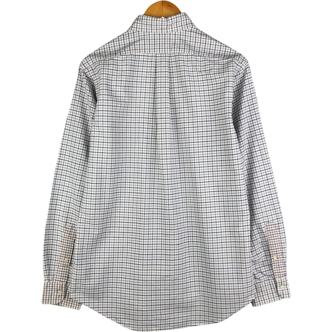 Ralph Lauren CUSTOM FIT long sleeve button down check shirt men's size M cotton white type Vintage Second Hand