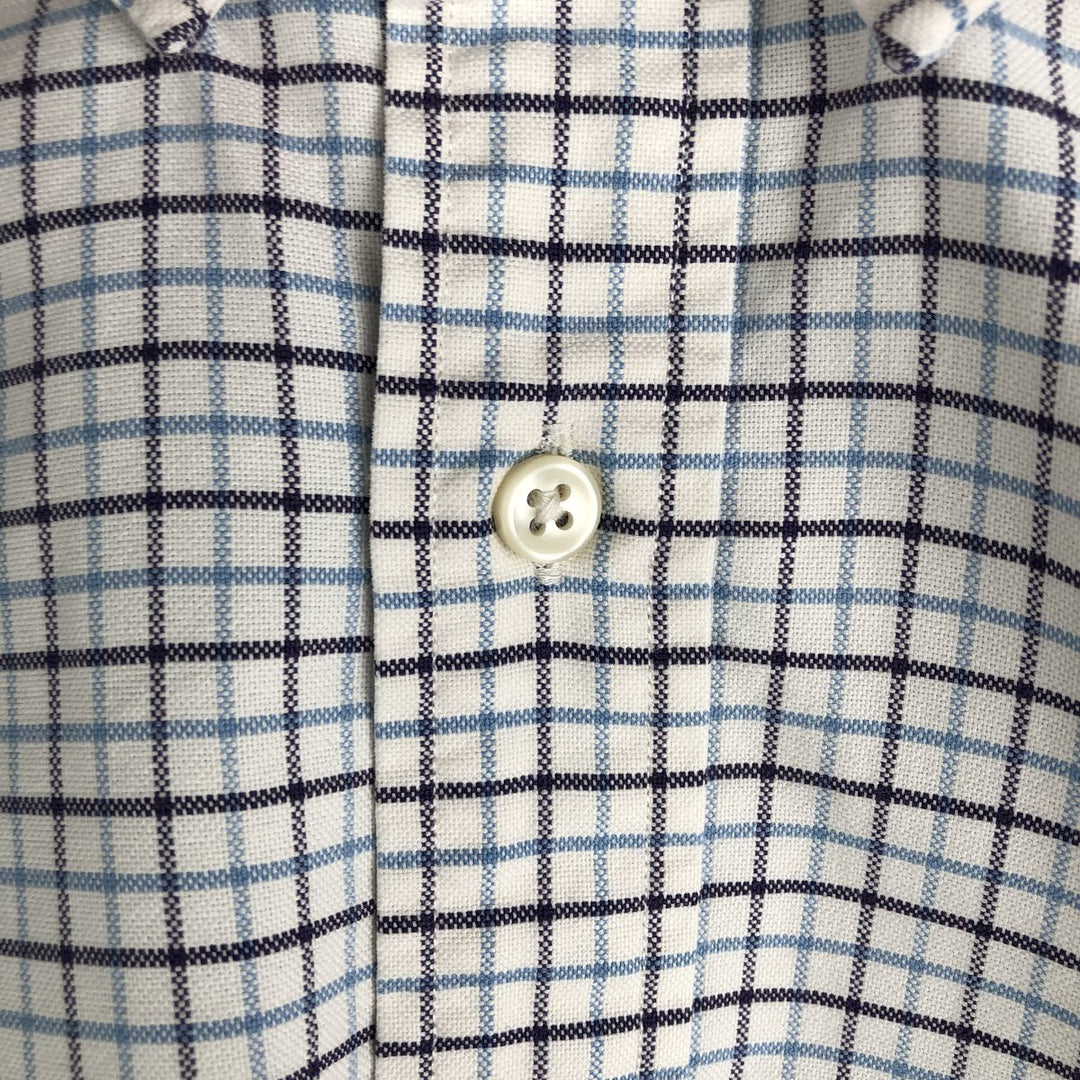 Ralph Lauren CUSTOM FIT long sleeve button down check shirt men's size M cotton white type Vintage Second Hand